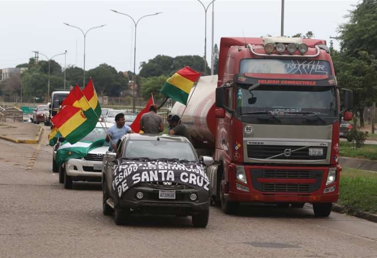 El bocinazo de los transportistas en Santa Cruz/Foto: Juan Carlos Torrejón