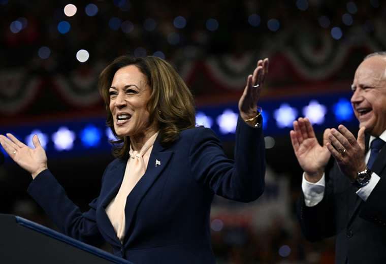 Kamala Harris, candidata presidencial demócrata, en campaña en Pensilvania / AFP