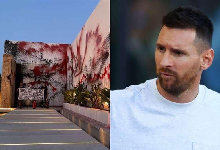 Activistas por el clima vandalizaron y pintarrajearon la casa de Lionel Messi en Ibiza