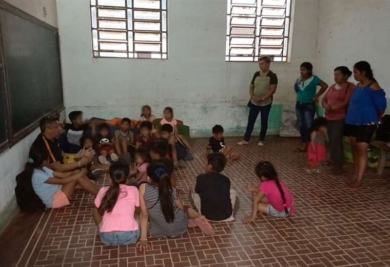 Menores evacuados en el albergue habilitado por la Alcaldía de Roboré / Alcaldía de Roboré