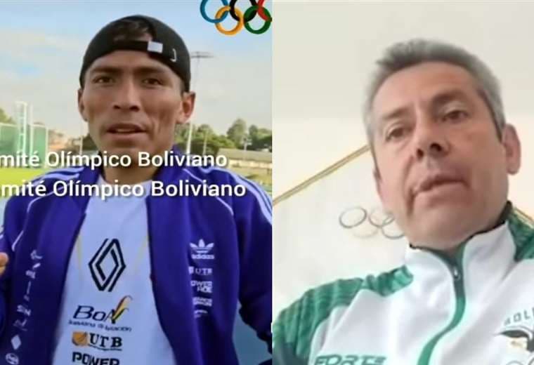 Héctor Garibay, atleta, y Javier Mejía, del Comité Olímpico de Bolivia