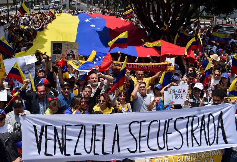 Protesta en México pidiendo libertad en Venezuela /Foto: AFP