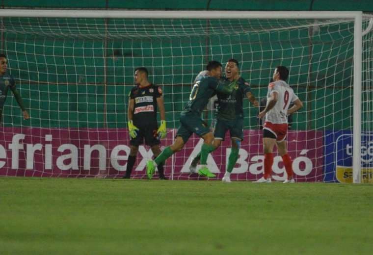 Real Tomayapo festeja el gol de Jaime Villamil. Foto: APG Noticias