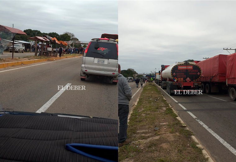 Reportan bloqueo en la carretera la norte, entre Portachuelo y Buena Vista