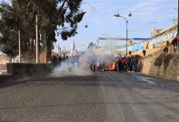 La COB inició la marcha en la Ceja de El Alto. Foto: APG