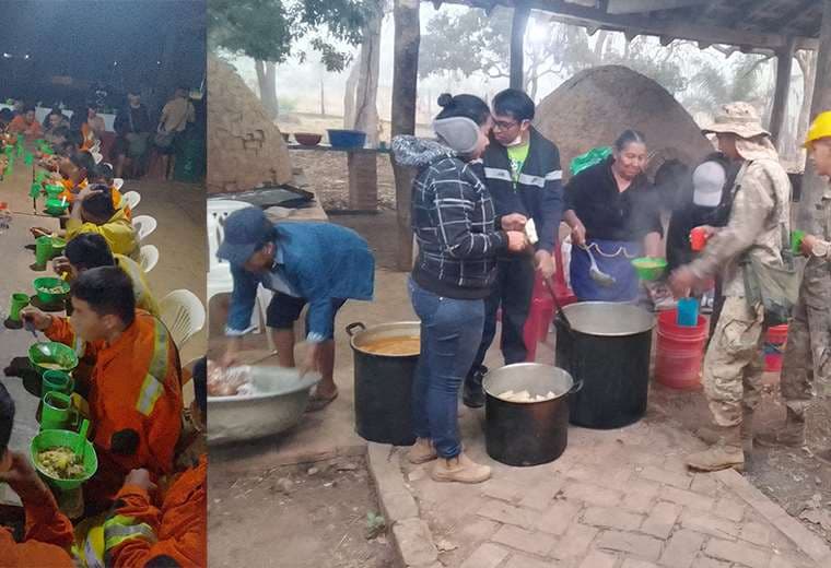 Pobladores hacen olla común para alimentar a bomberos, en Concepción