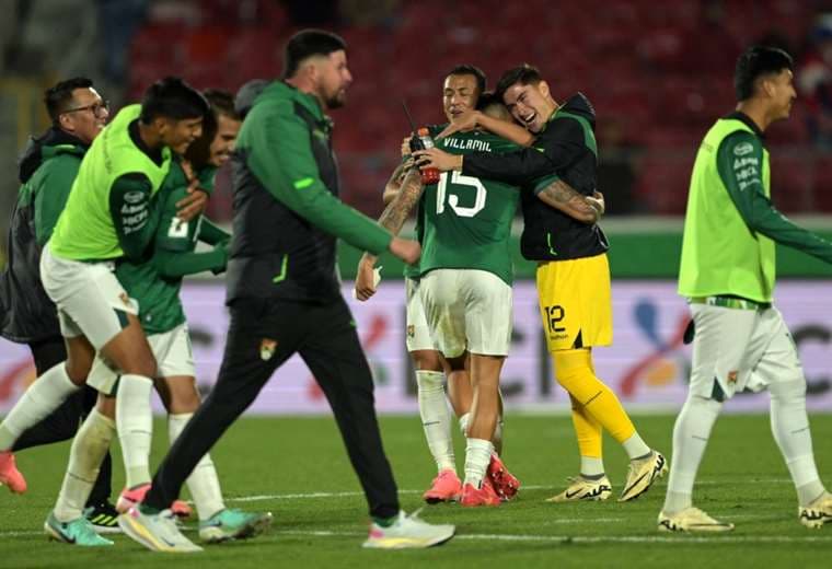 La selección boliviana tuvo una inolvidable jornada ante Chile. Foto: AFP