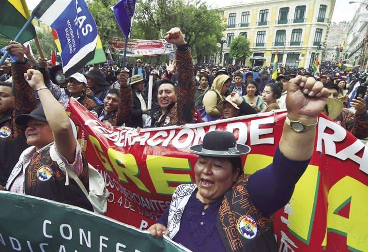 Marcha de la COB. Foto: APG