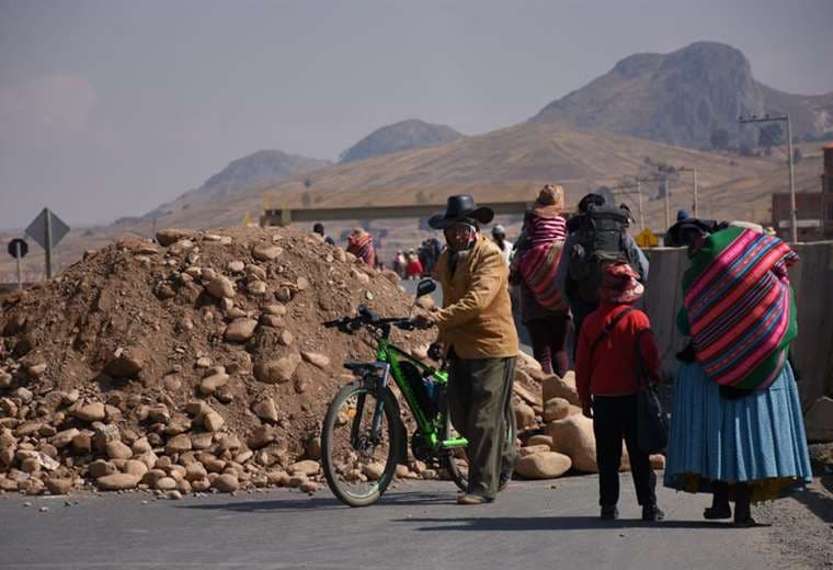 Bloqueo en el altiplano paceño. Foto: APG