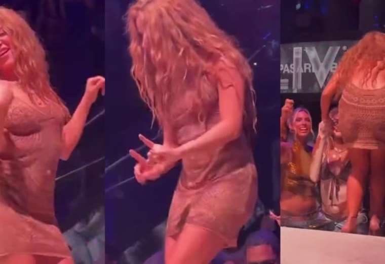 Shakira se bajó de una tarima por temor a que le hicieran fotos debajo del vestido