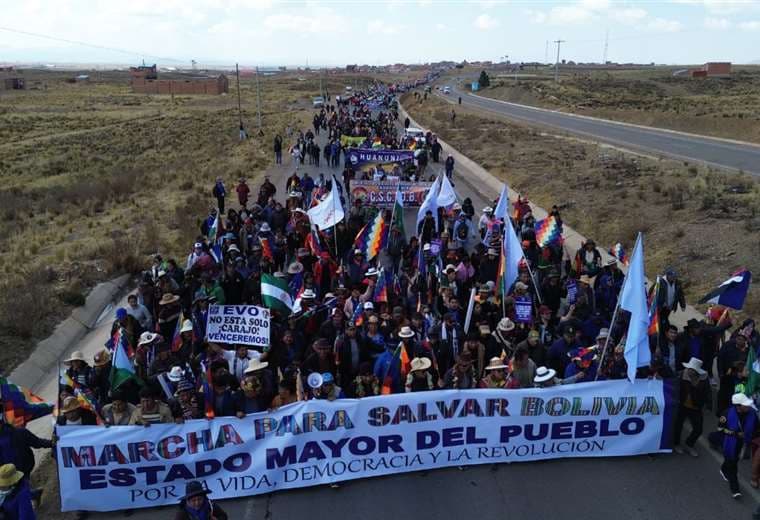 Así comenzó la marcha del evismo. Foto: APG