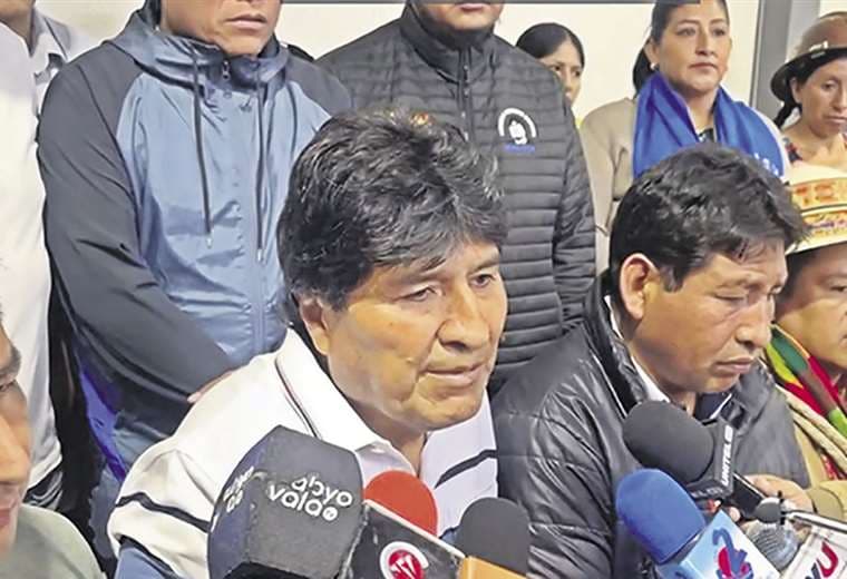 Evo Morales en su última conferencia de prensa antes de la marcha| APG