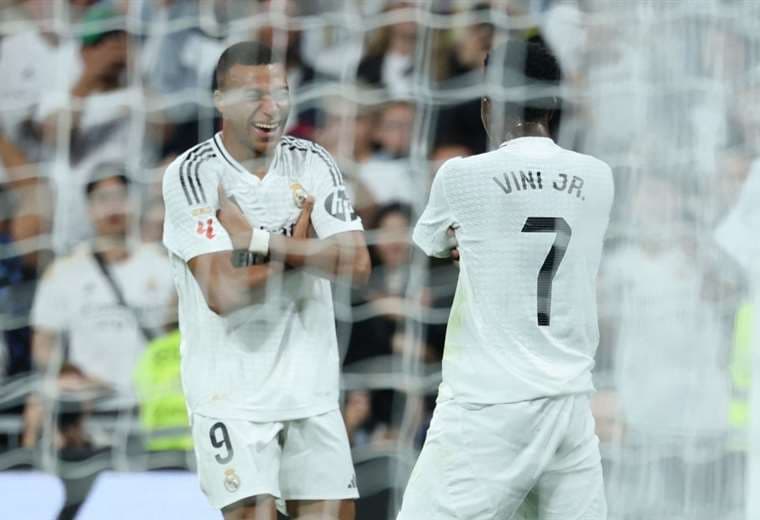 Mbappé y Vinicius aportaron con goles a la victoria del Real Madrid. Foto: AFP