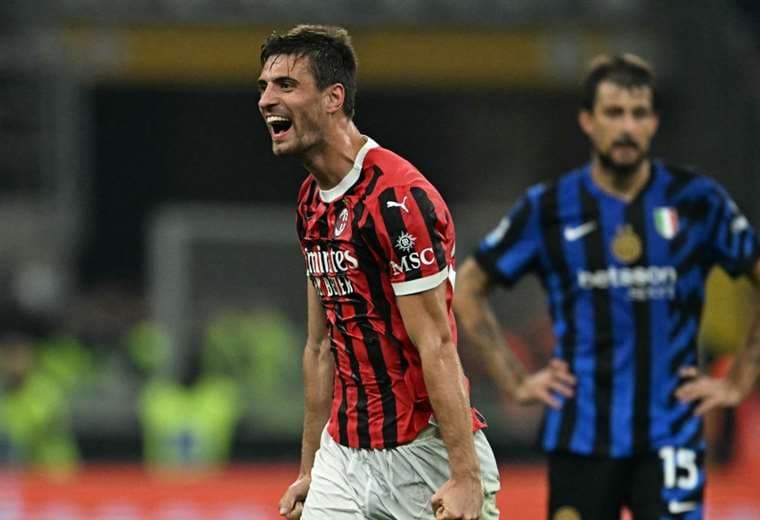 Matteo Gabbia dio el agónico triunfo al Milan. Foto: AFP