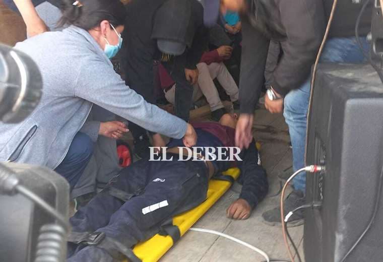 Un herido es auxiliado en Ventilla