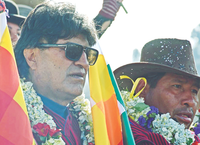 Evo Morales suavizó su discurso una vez concluida la marcha. Foto: APG