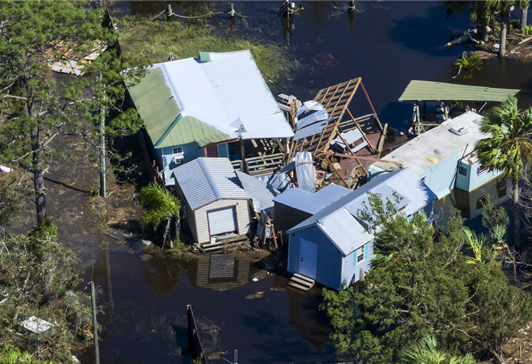 Casas destruidas por el huracán Helene en Steinhatchee, Florida. Foto. AFP