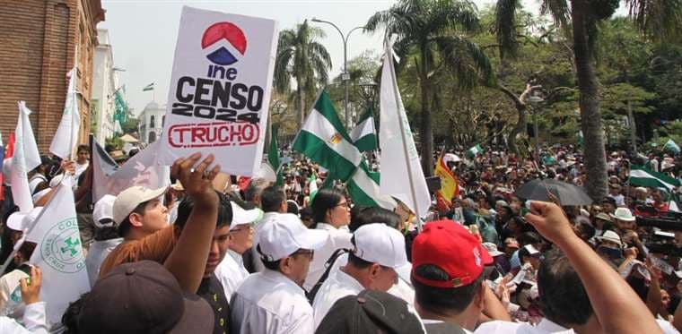 Protesta contra resultados del Censo 2024 /Foto: Fuad Landívar