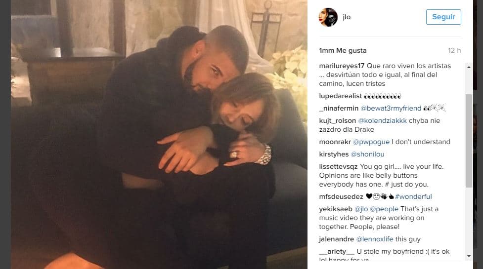 Jennifer Lopez y Drake 'instagramean' su romance