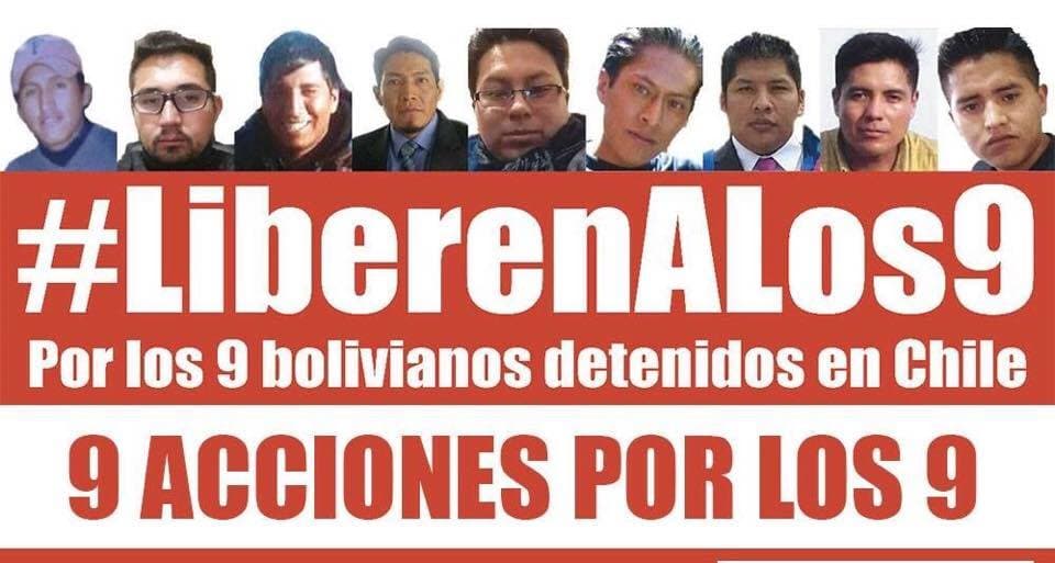 Lanzan campaña por los nueve detenidos en Chile