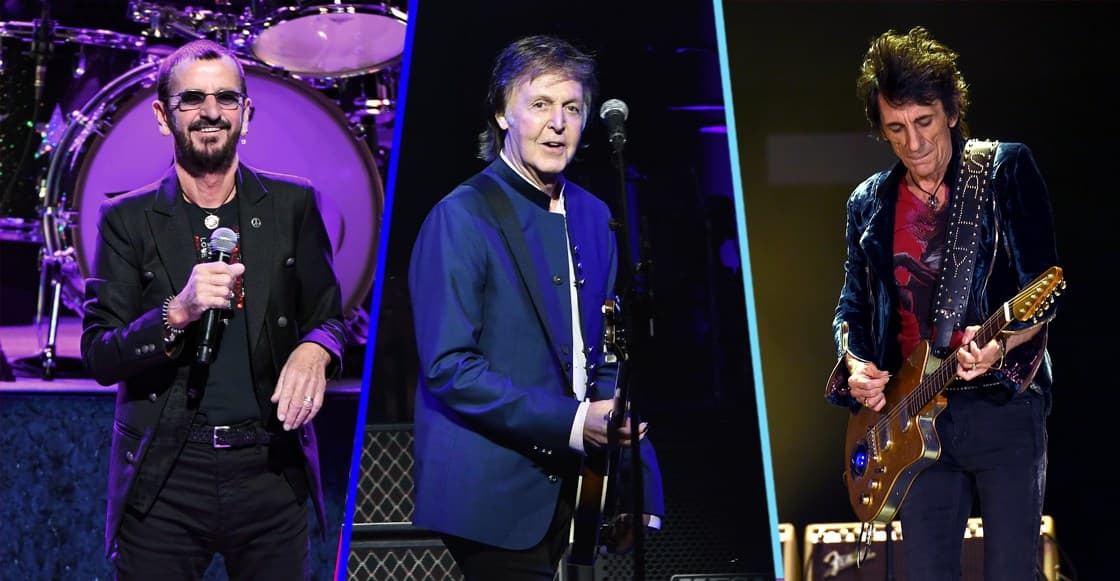 McCartney, Starr y Wood tocan juntos     y hacen delirar a sus fans  