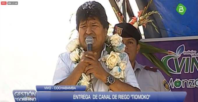 El jefe de Estado entregó una obra en Cochabamba I Foto: captura.