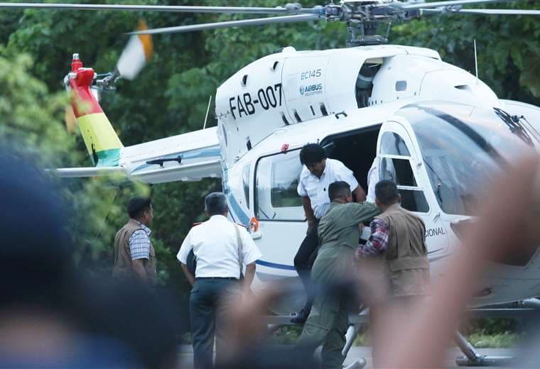 Helicoptero que utilizó Evo en el incidente