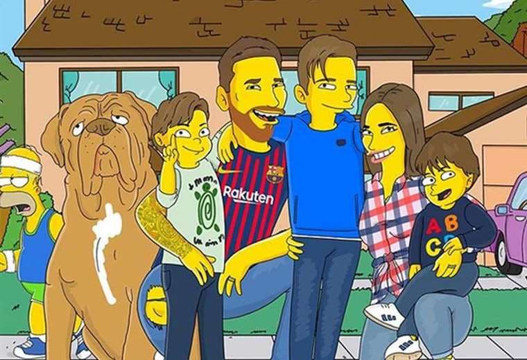 Los Messi como personajes de "Los Simpson". Foto: Twitter