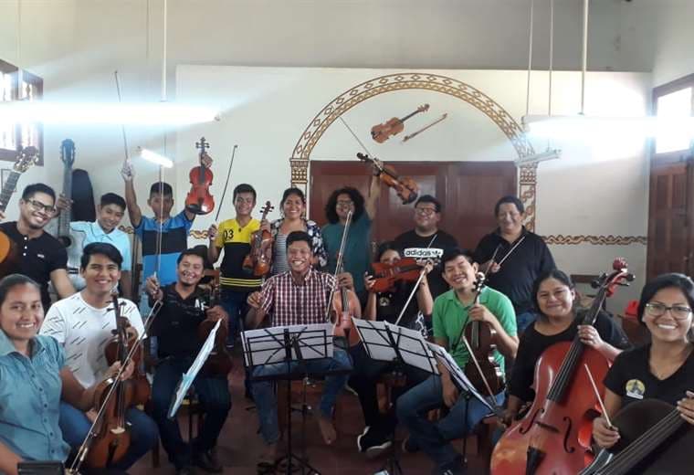 Los integrantes de orquestas que participaron del taller organizado por el Cepad