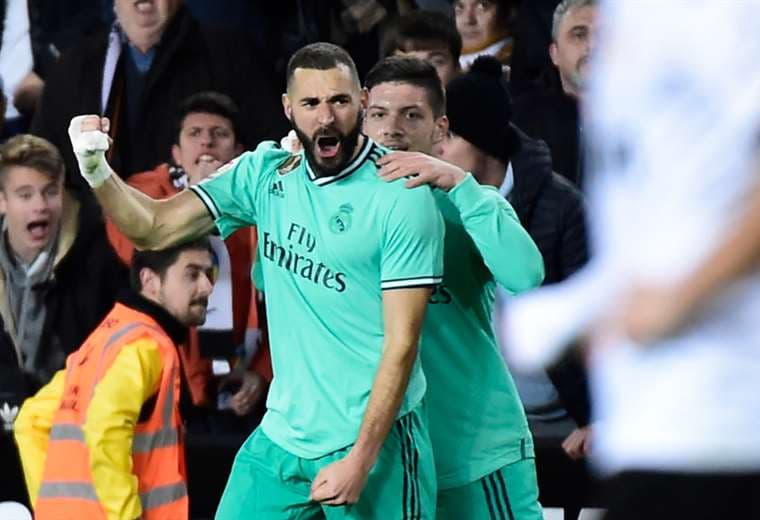  Benzema marcó el empate para el Madrid en los descuentos. Foto. AFP 