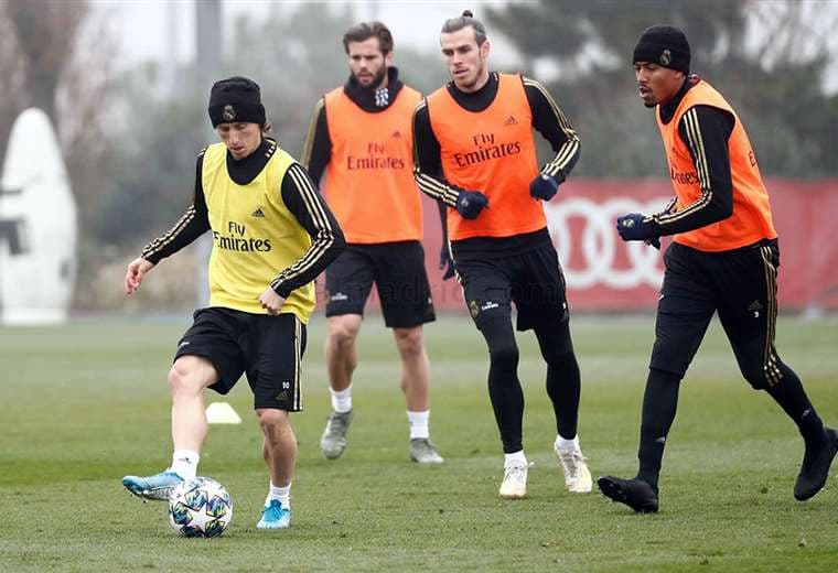 Gareth Bale trabajando con el resto de sus compañeros. Foto: Club Real Madrid