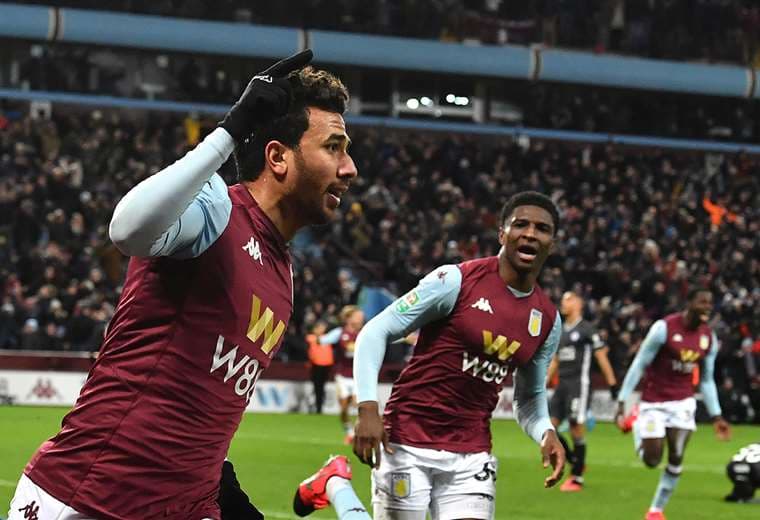 Mahmoud Ahmed Ibrahim Hassan, popularmente conocido como Trézéguet marcó el gol del triunfo para Aston Villa. Foto. AFP 