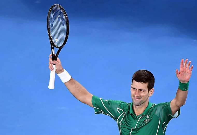 Novak Djokovic celebrando la victoria. Foto: AFP