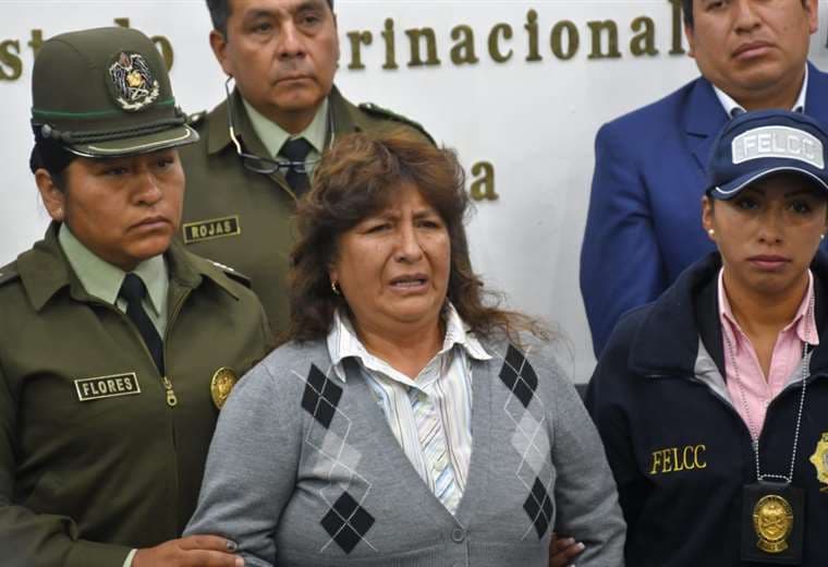 María Palacios fue aprehendida en el aeropuerto de El Alto. Foto: ABI