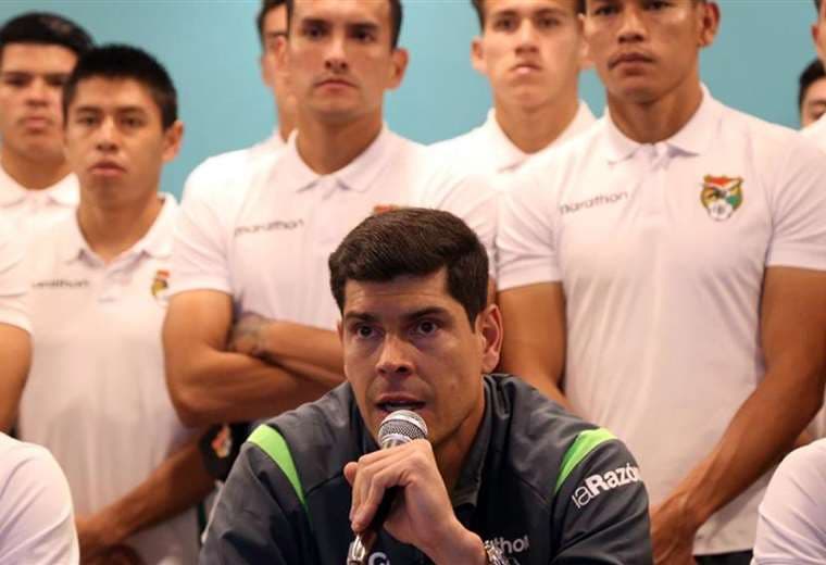 Los jugadores de la Verde brindaron una conferencia de prensa. Foto: Prensa FBF