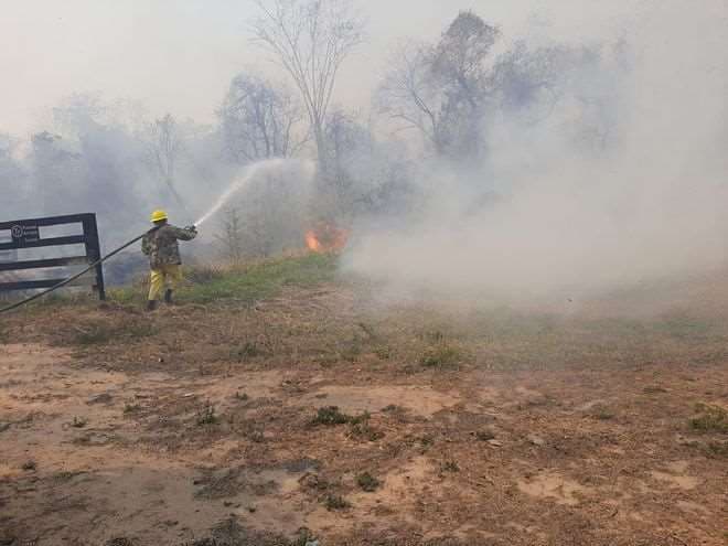 Un incendio en Caaguazú. Foto ABC