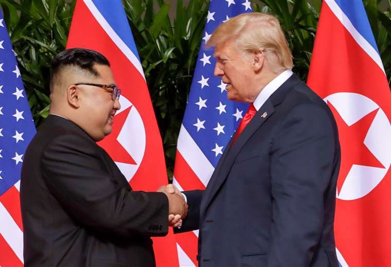 Kim y Trump en 2018. Foto Internet