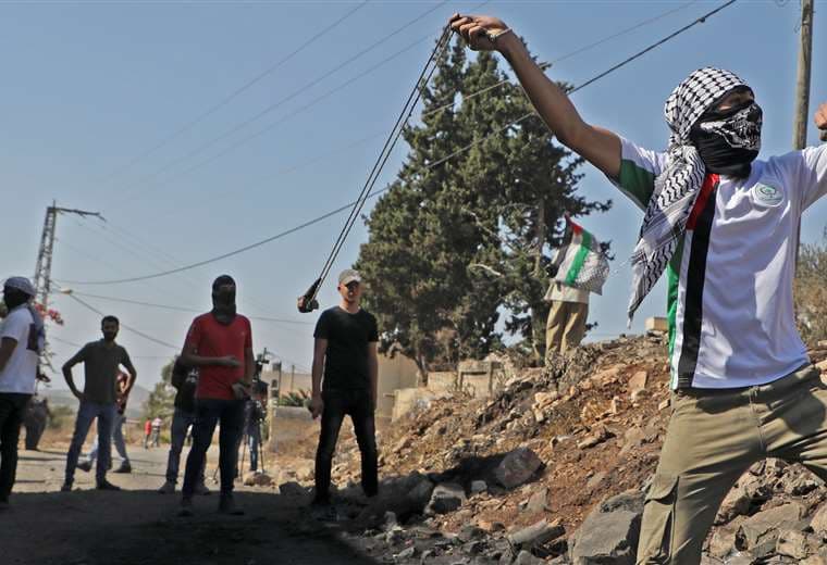 Los palestinos protestan. Foto AFP