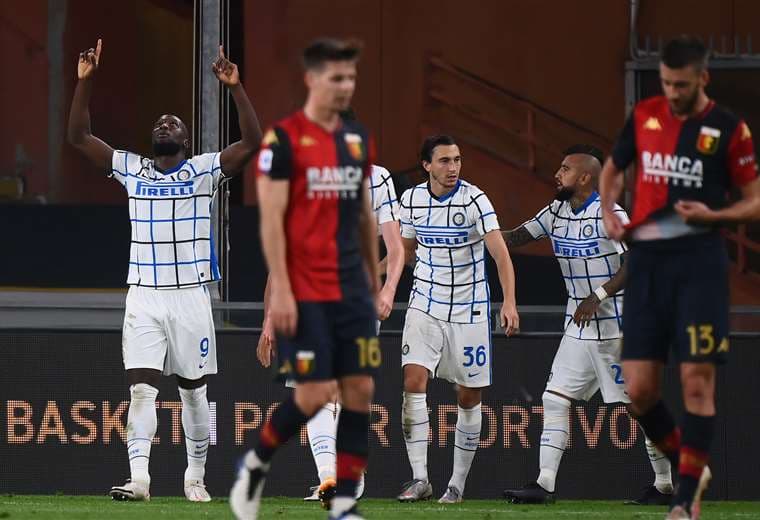 El festejo de Lukaku. Aportó con un gol en el triunfo del Inter. Foto: AFP