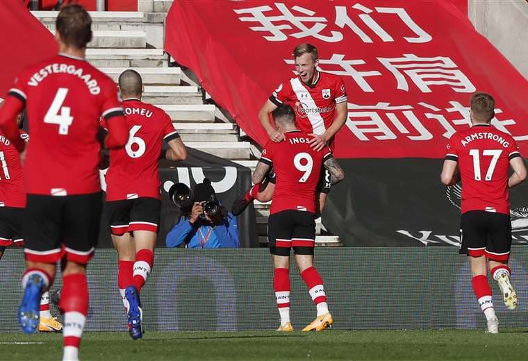 El festejo de los jugadores del Southampton. Foto: AFP