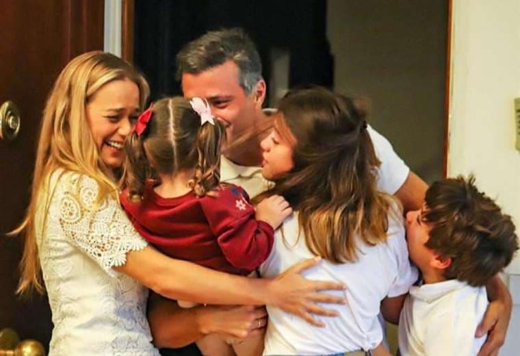 Leopoldo López y su familia en España