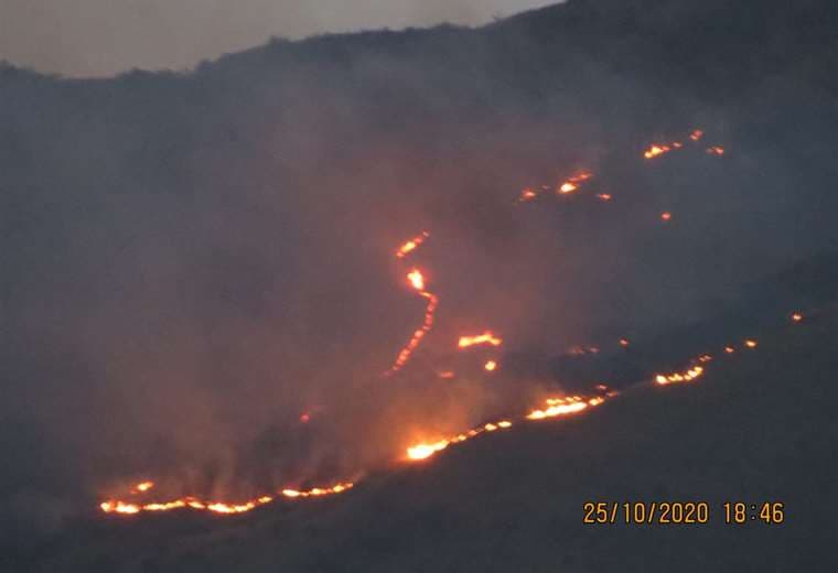 Incendio en el Parque Nacional Tunari/Foto: Tunari sin fuego