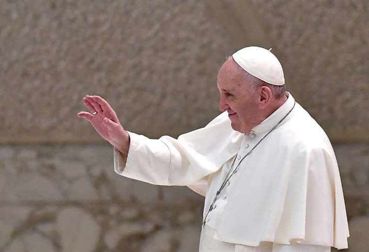 El papa en la audiencia de este miércoles. Foto AFP
