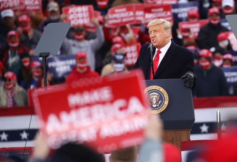 Trump habla en Reading (Pensilvania). Foto AFP
