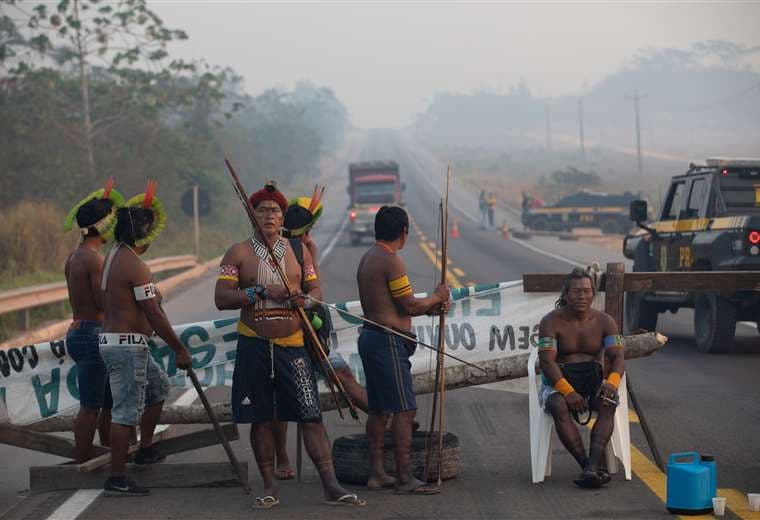 Una protesta indígena en Brasil. Foto AFP