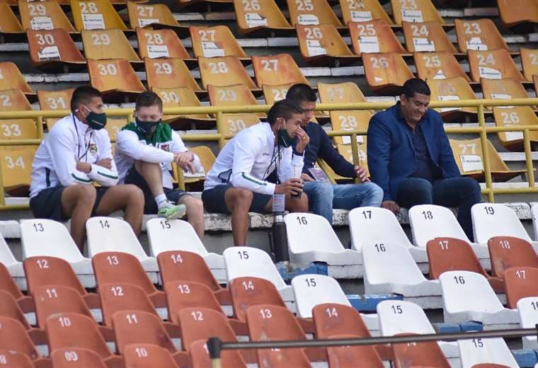 Marcos Rodríguez vio parte del partido de la selección en el estadio. Foto: APG