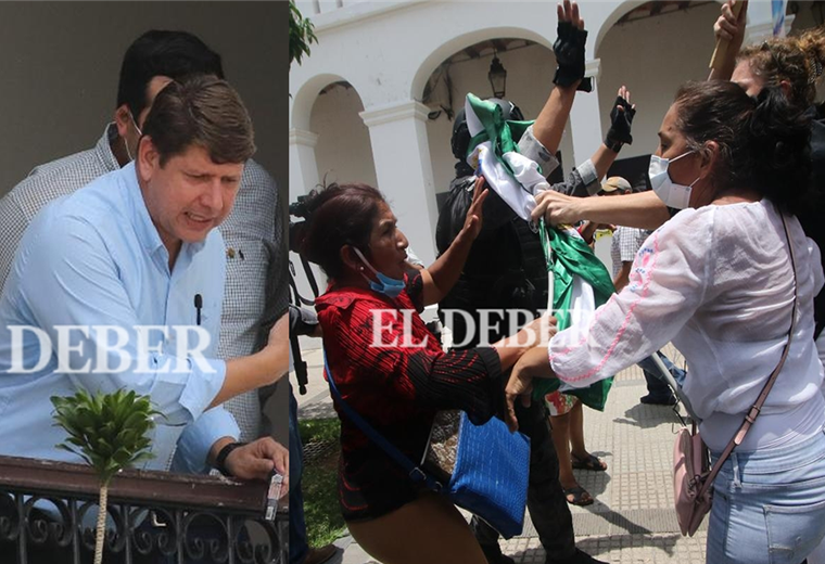 Conflicto en la Brigada Parlamentaria Cruceña. Fotos. J. Gutiérrez y J.C. Torrejón  