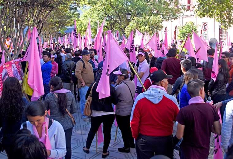 Foto referencial, militantes y partidarios del partido rosado