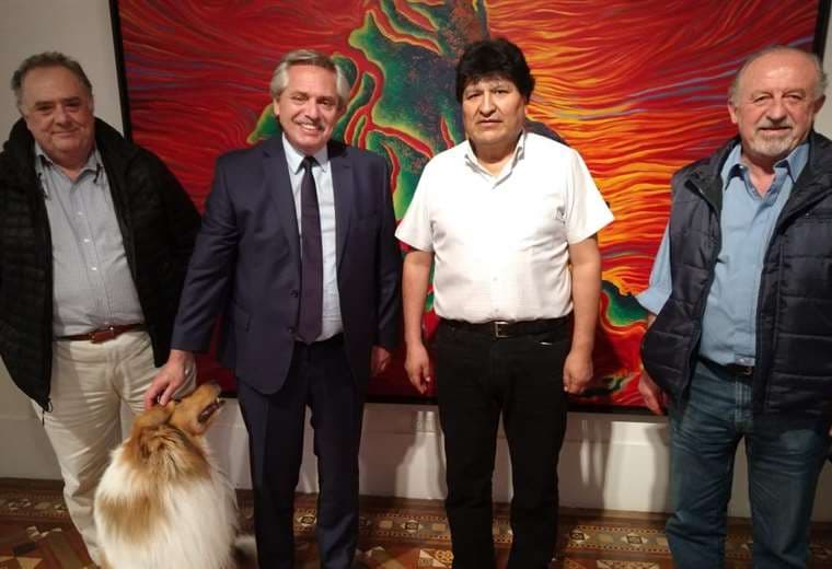 Alberto Fernández, Evo Morales y otros personeros