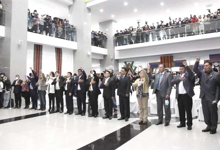 El gabinete de ministros del presidente Luis Arce. Foto: ABI 